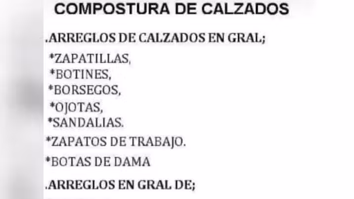 (Compostura de calzados)